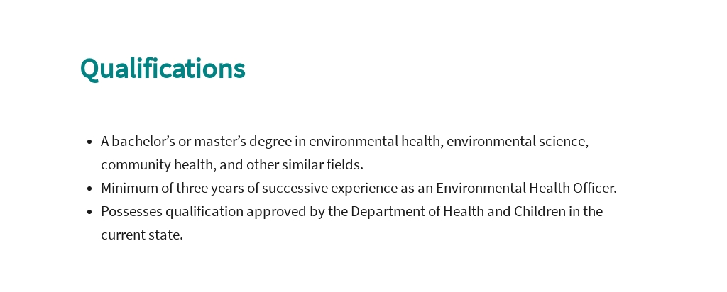 Free Environmental Health Officer Job AD/Description Template 5.jpe
