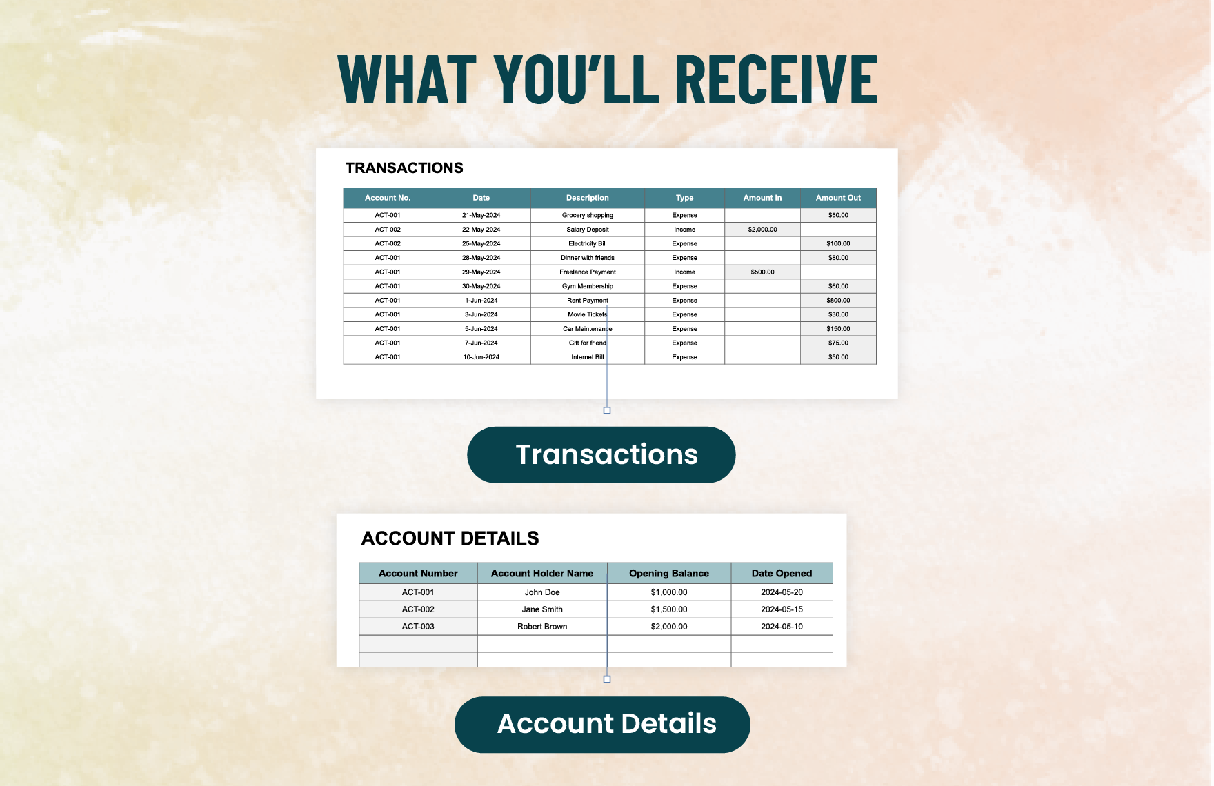 Account Transaction Log Sheet Template
