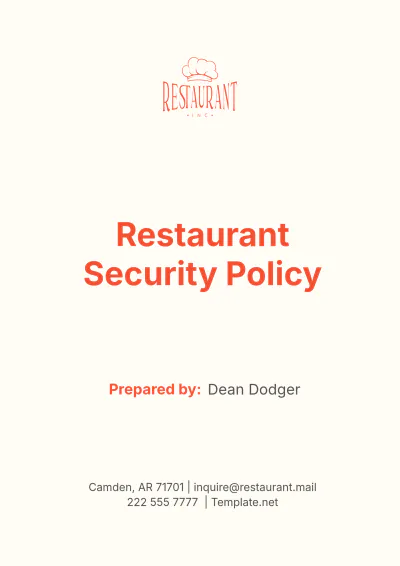 Free Restaurant Security Policy Template to Edit Online