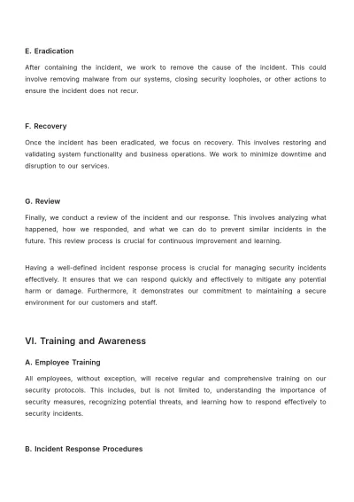 Free Restaurant Security Policy Template to Edit Online