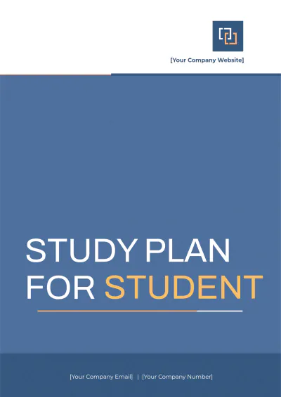 Free Study Plan for Students Template to Edit Online