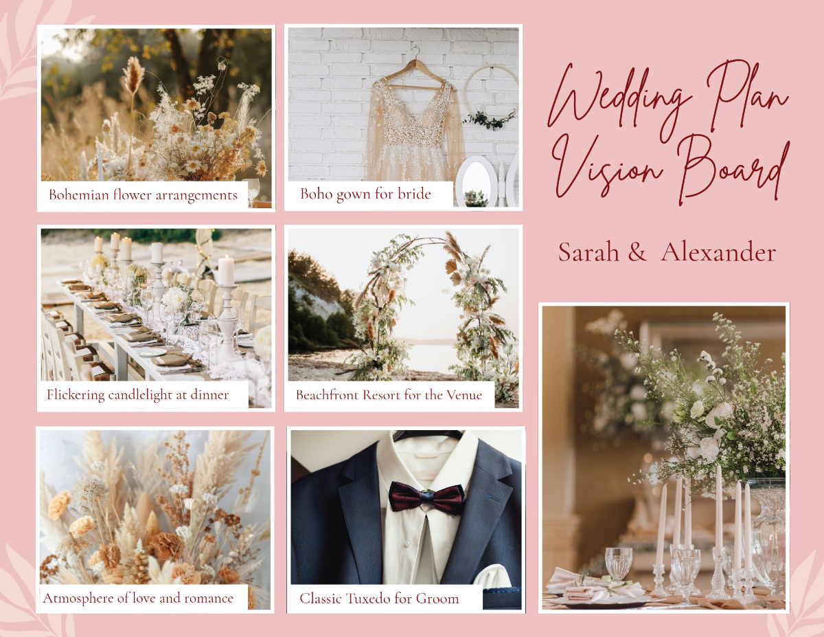 Wedding Planning Vision Board Template - Edit Online & Download