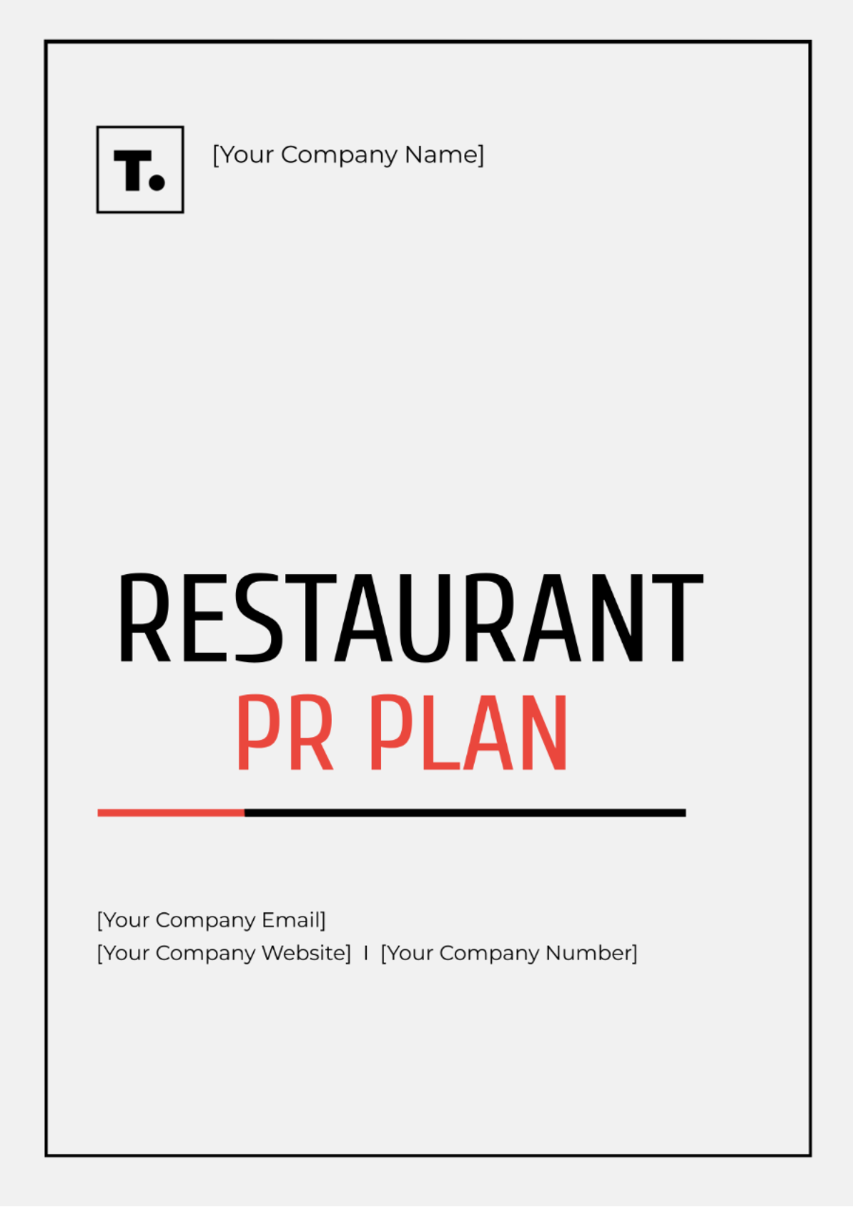 Restaurant PR Plan Template - Edit Online & Download