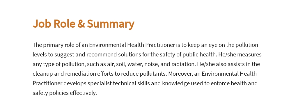 Free Environmental Health Practitioner Job AD/Description Template 2.jpe