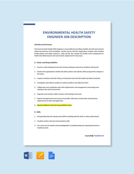 free-environmental-health-safety-engineer-job-ad-description-template