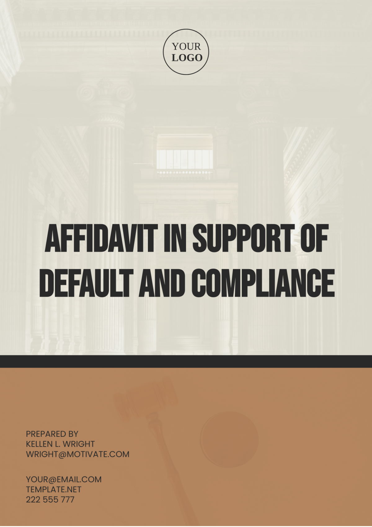 Affidavit In Support Of Default And Compliance Template