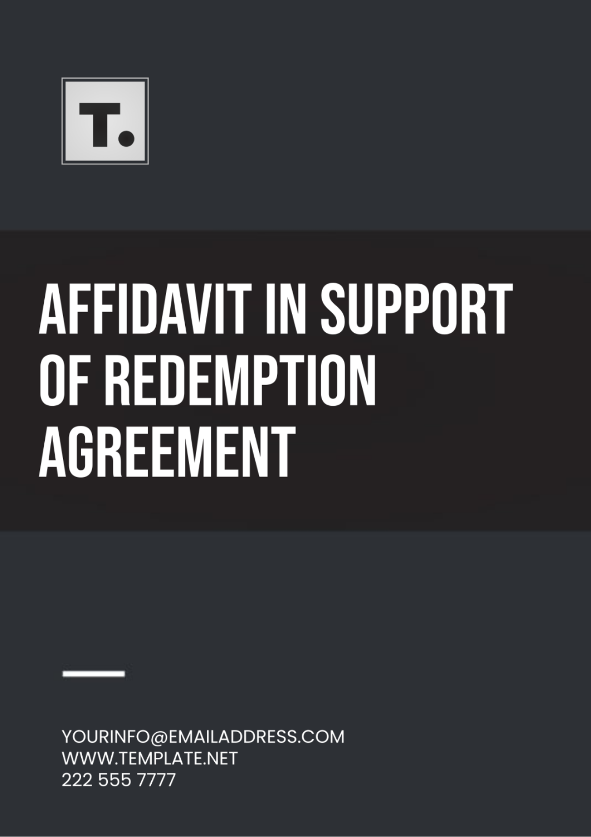 Affidavit In Support Of Redemption Agreement Template