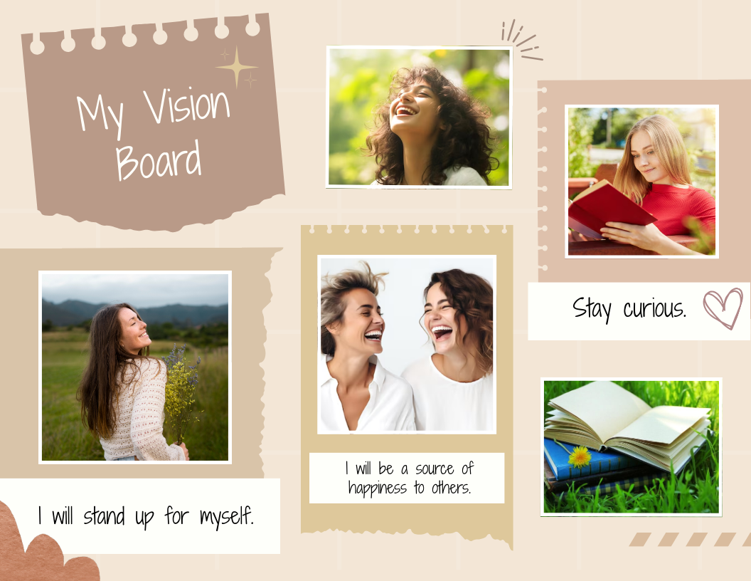 Neutral Playful Vision Board