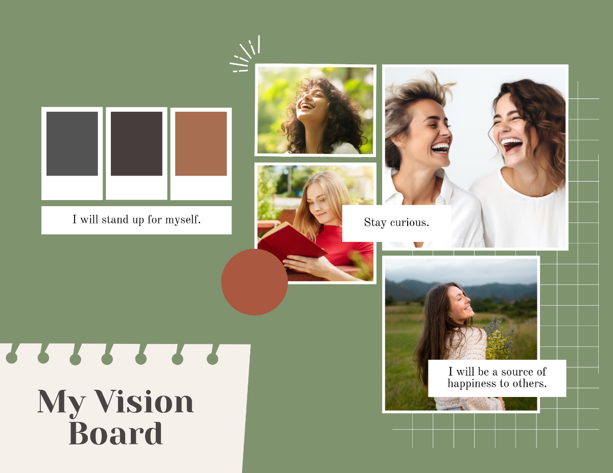 Neutral Playful Vision Board Template - Edit Online & Download