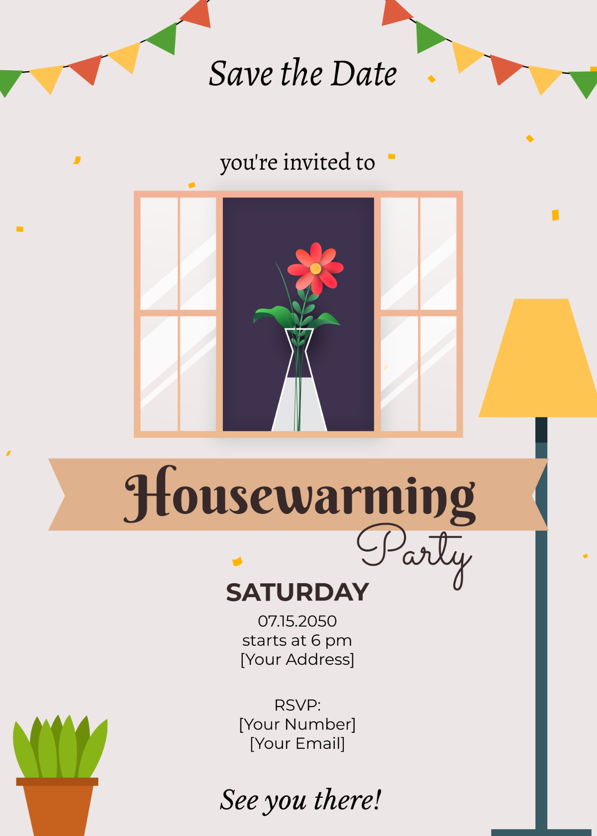 Housewarming Save the Date Invitation