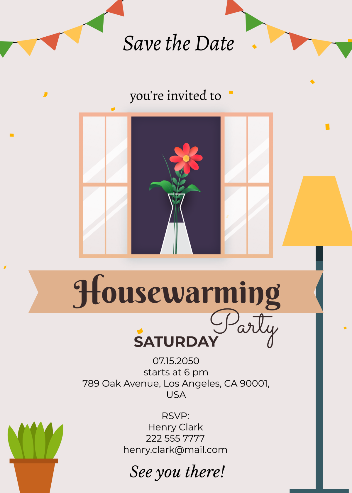 Housewarming Save the Date Invitation Template - Edit Online & Download