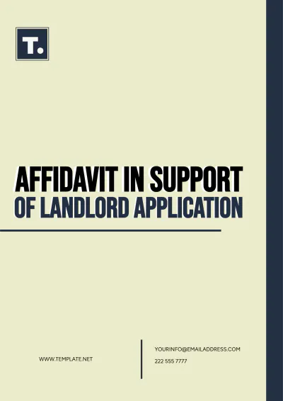 Free Affidavit In Support Of Landlord Application Template to Edit Online