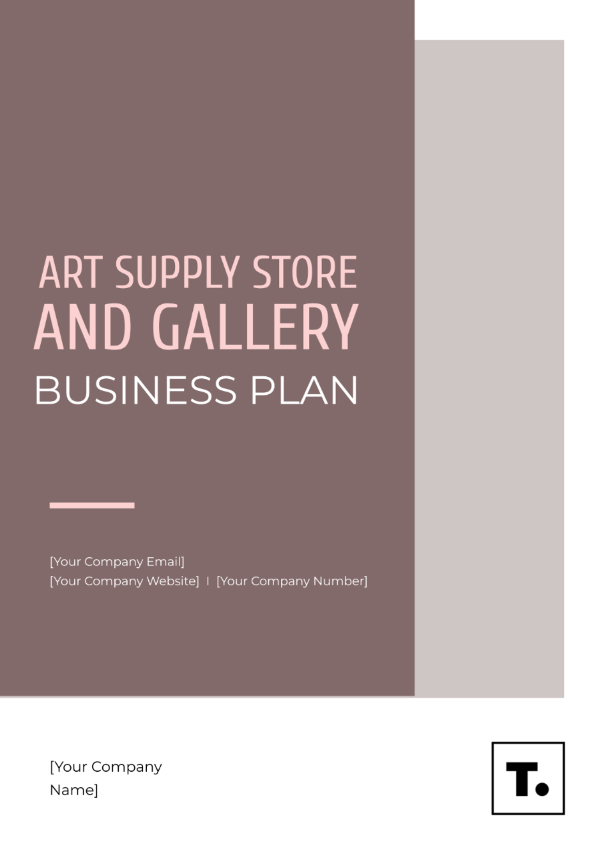 Art Supply Store and Gallery Business Plan Template - Edit Online & Download