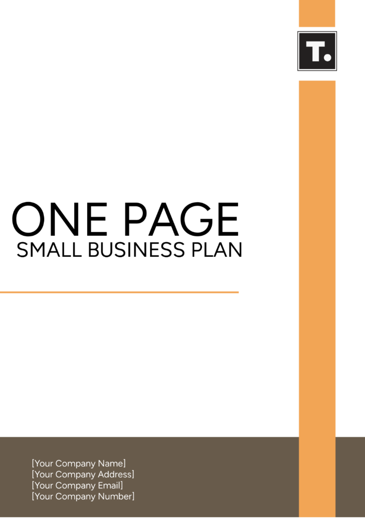 One Page Small Business Plan Template - Edit Online & Download