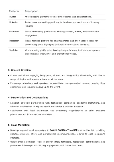 Free Event PR Plan Template to Edit Online
