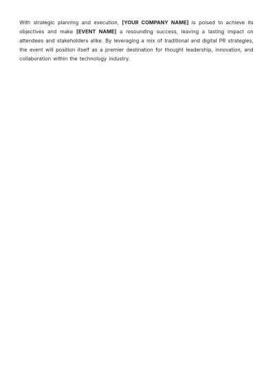 Free Event PR Plan Template to Edit Online