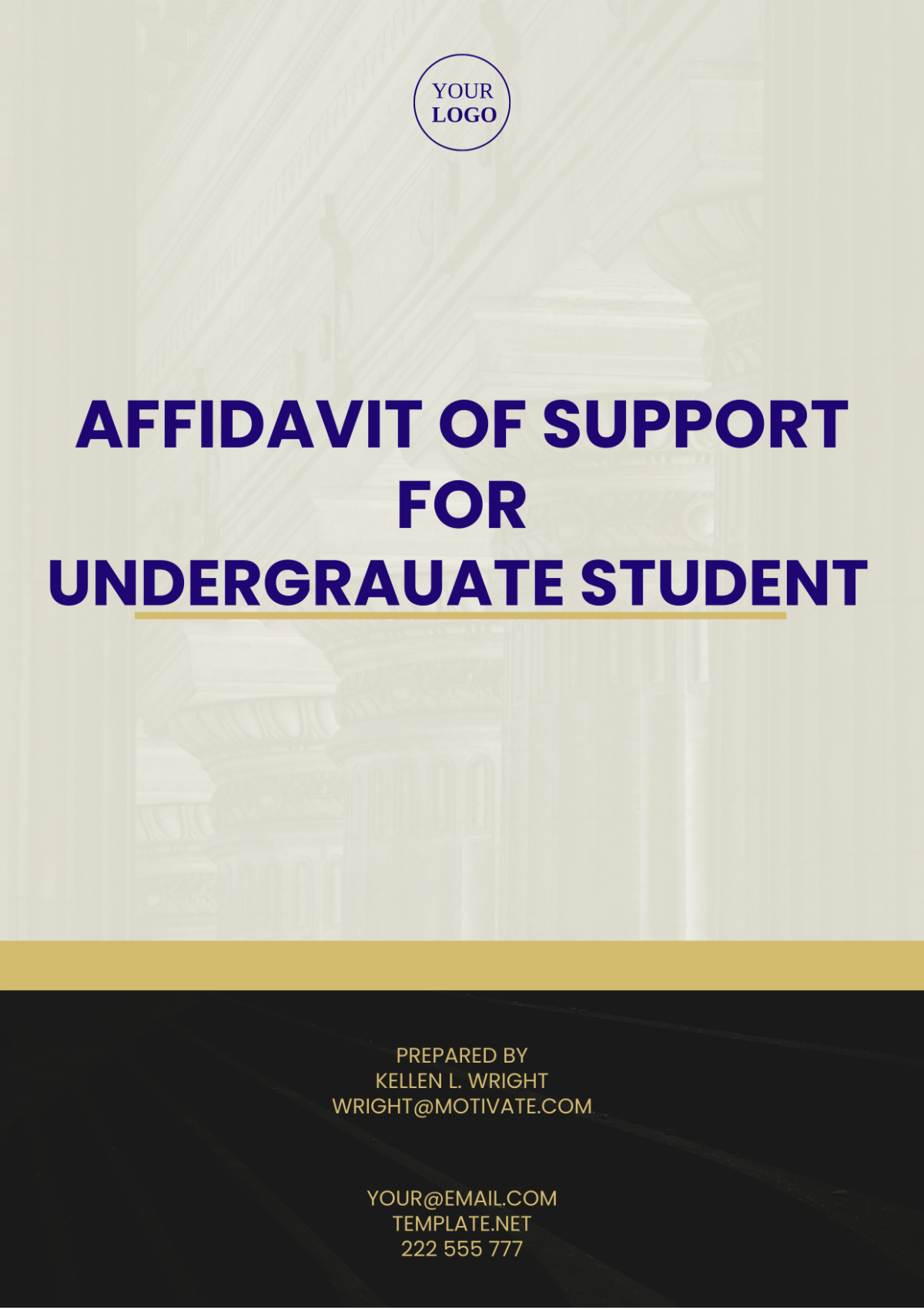 Affidavit Of Support For Undergraduate Student Template