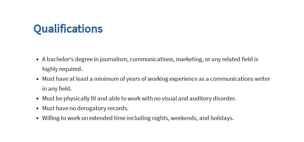 Free Communications Writer Job Description Template 5.jpe