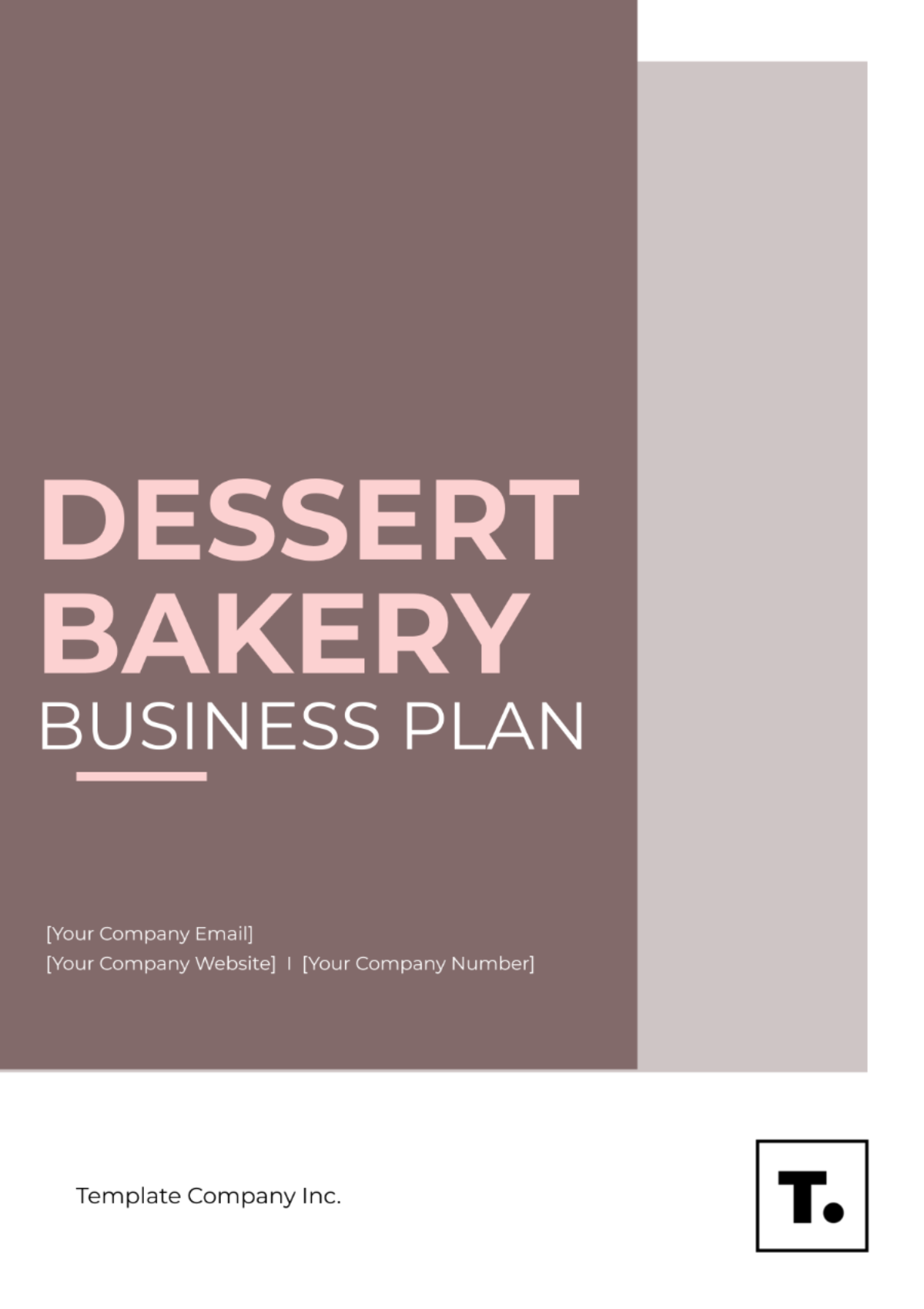 Dessert Bakery Business Plan Template - Edit Online & Download