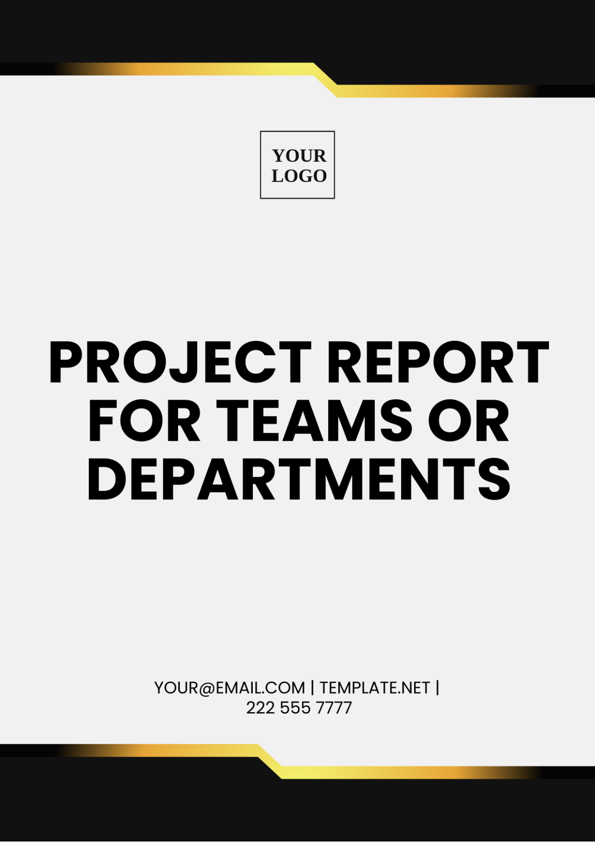 Project Report For Teams Or Departments Template