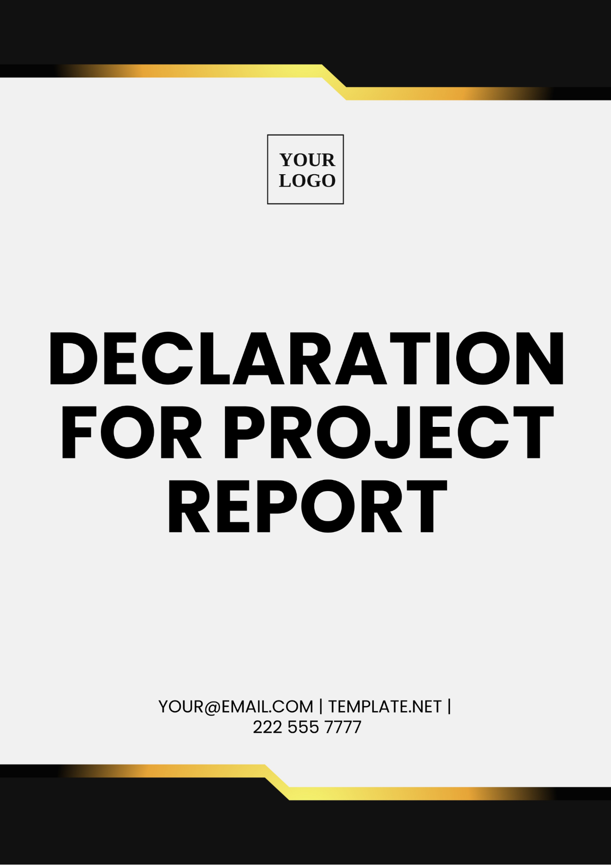 Declaration For Project Report Template - Edit Online & Download