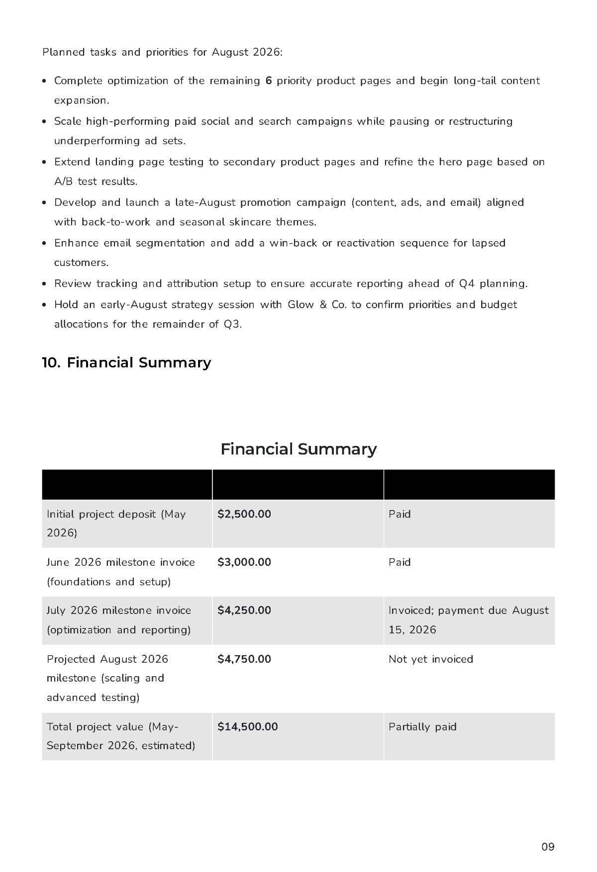 Free Freelance Project Report Template to Edit Online