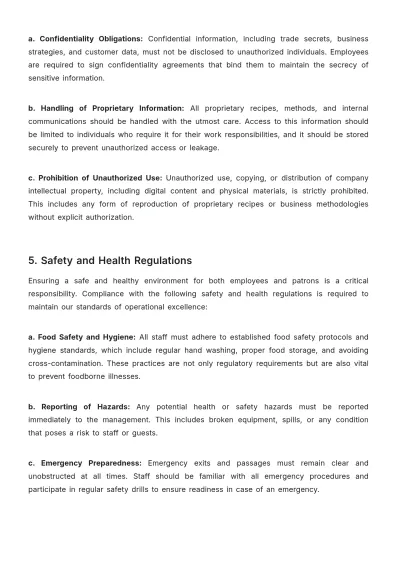 Free Restaurant Use / Usage Policy Template to Edit Online