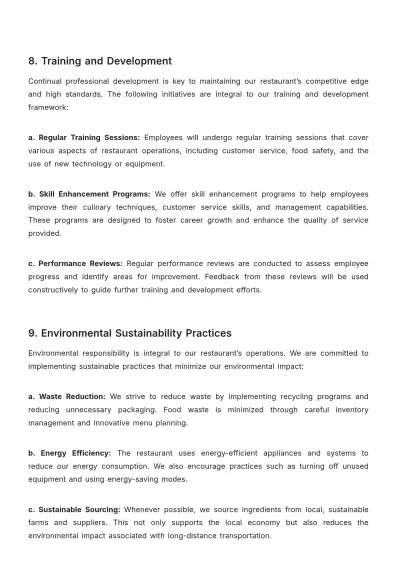 Free Restaurant Use / Usage Policy Template to Edit Online