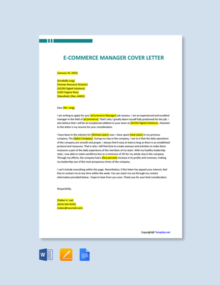 Free E-Commerce Developer Cover Letter Template - Google Docs, Word ...