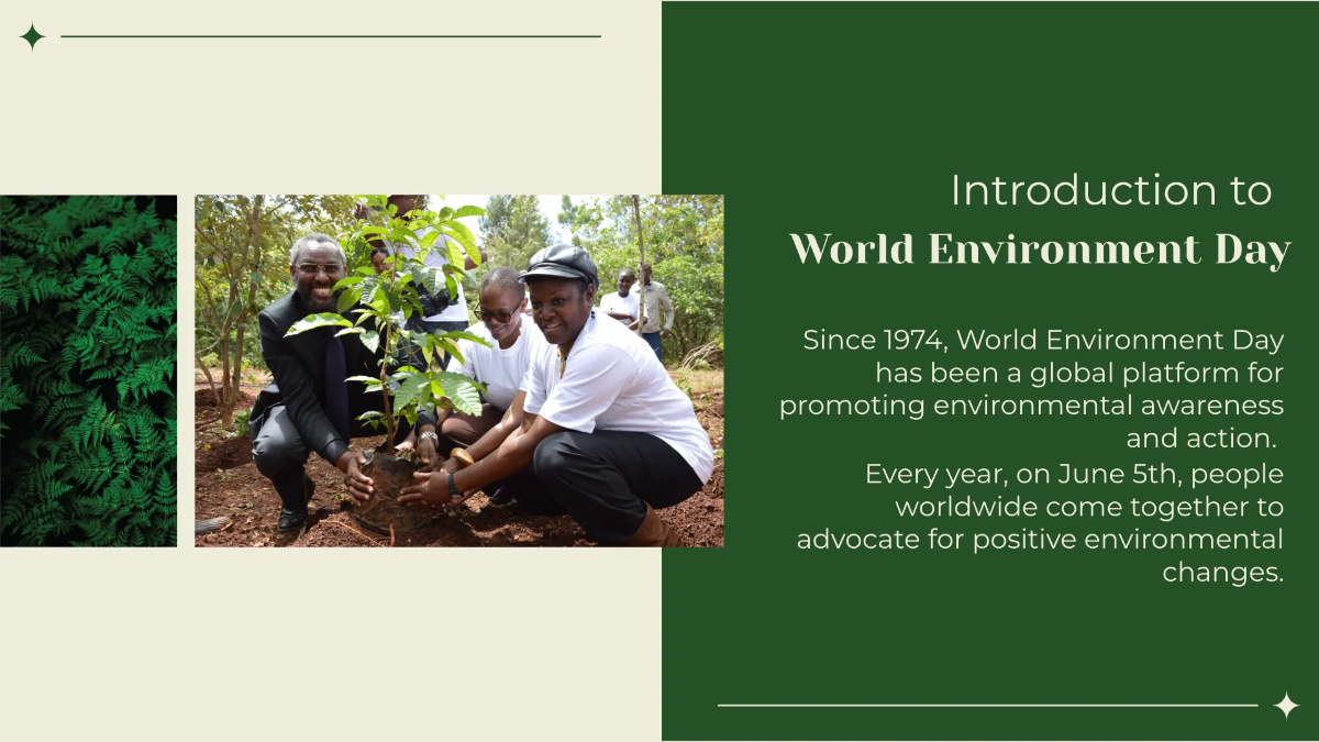 Free World Environment Day Presentation Template to Edit Online