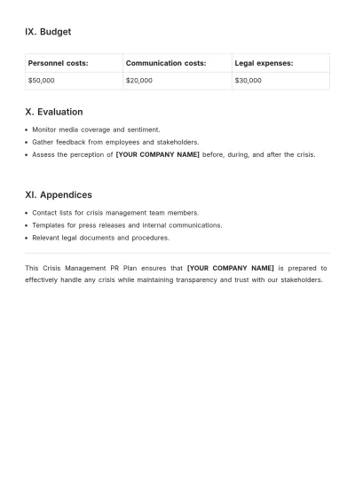 Free PR Plan Template to Edit Online