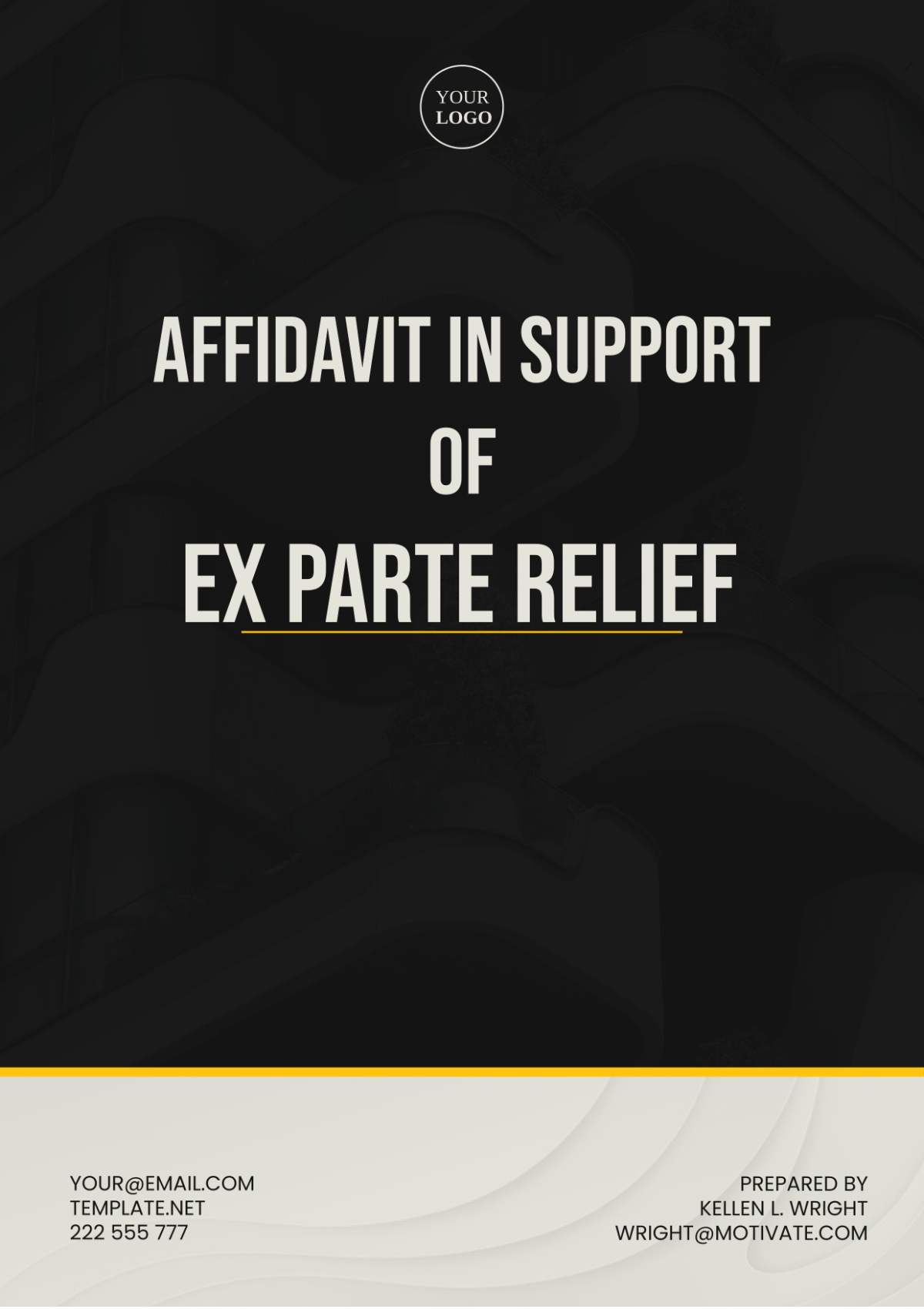 Affidavit In Support Of Ex Parte Relief Template - Edit Online & Download