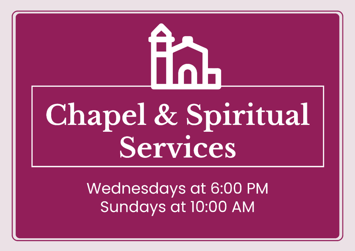 Chapel and Spiritual Services Schedule Signage