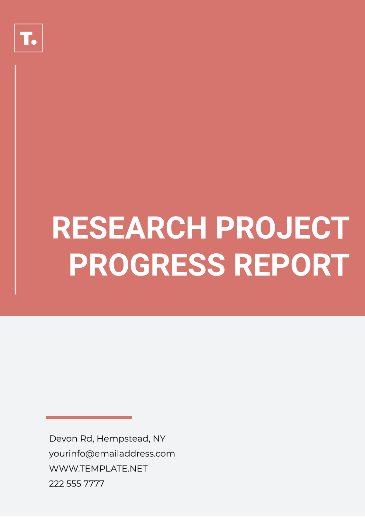 Research Project Progress Report Template