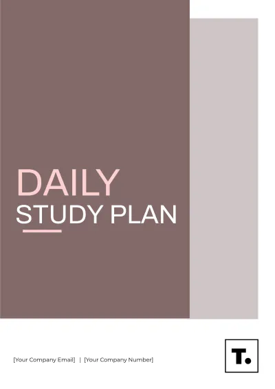 Free Daily Study Plan Template to Edit Online