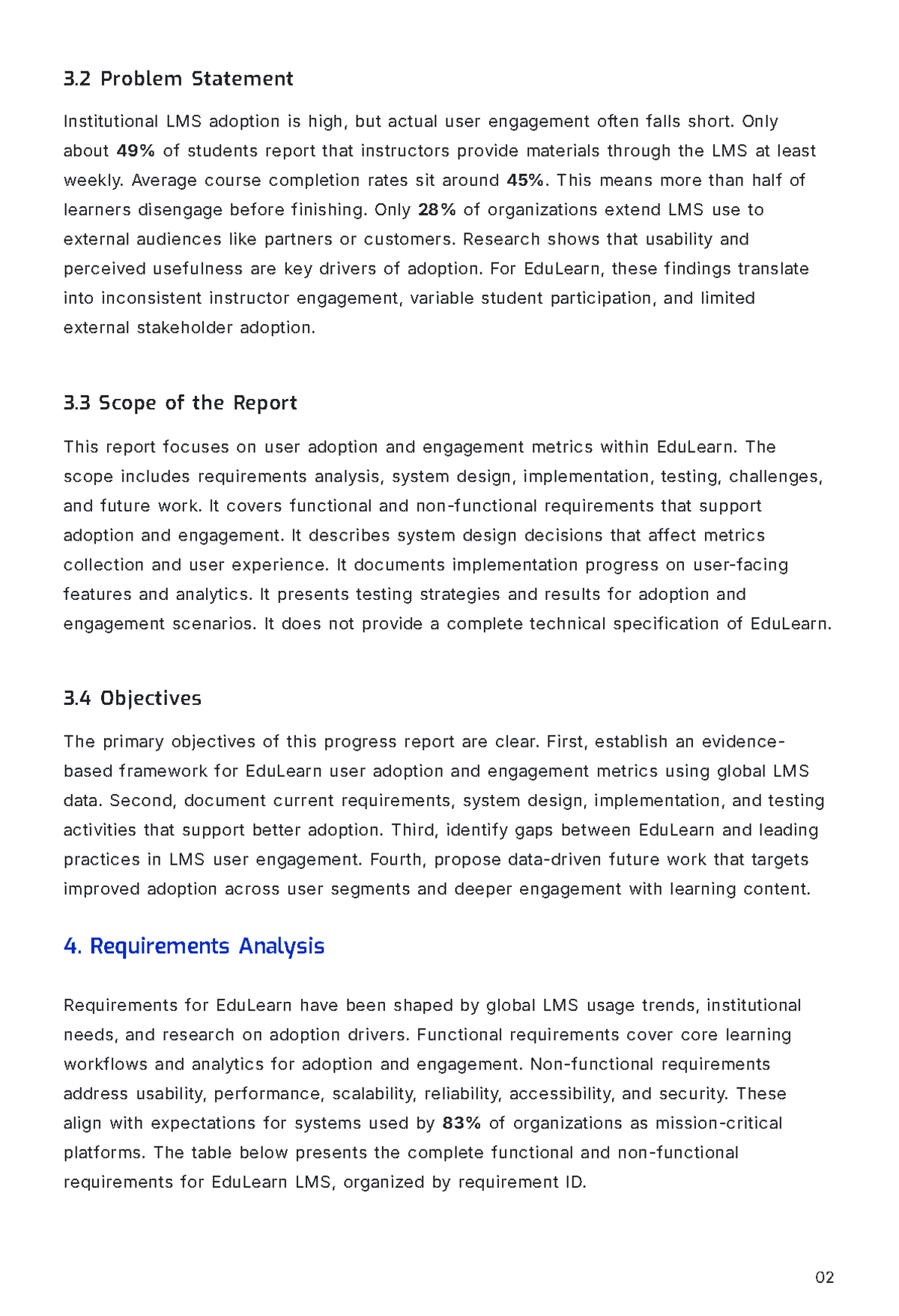 Free Software Project Report Template to Edit Online