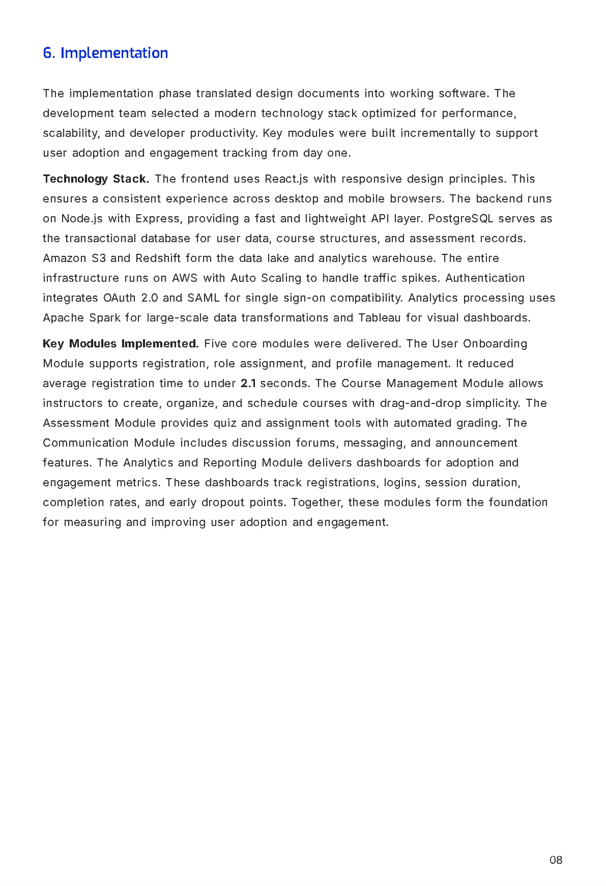 Free Software Project Report Template to Edit Online