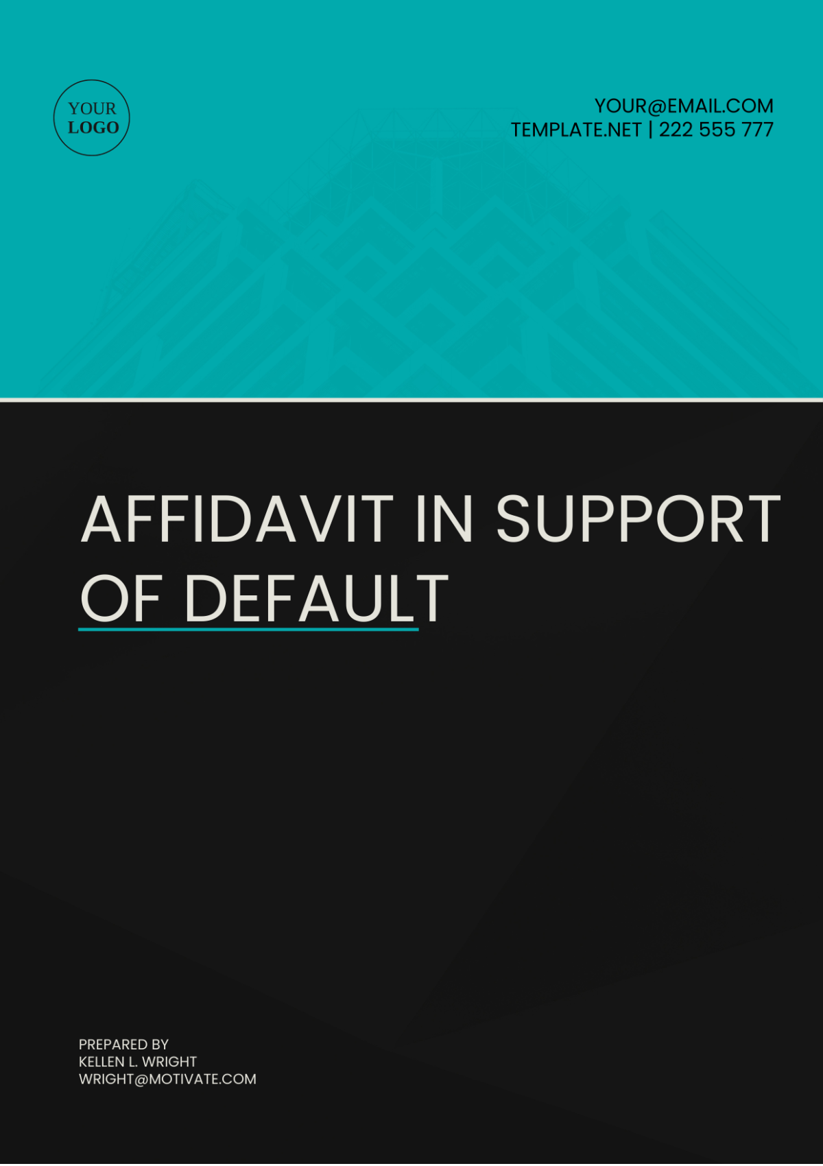 Affidavit In Support Of Default Template