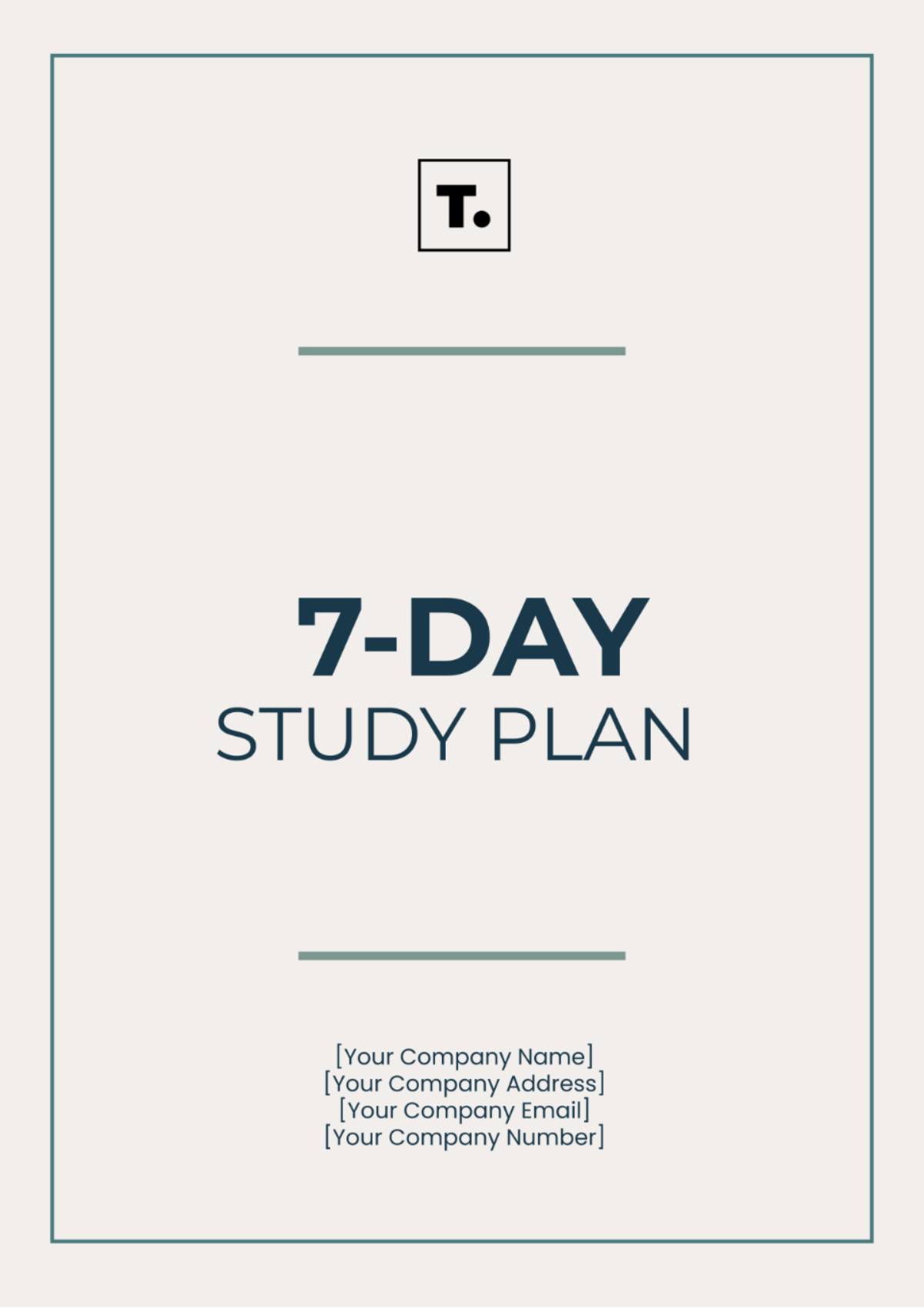 7 Day Study Plan Template - Edit Online & Download