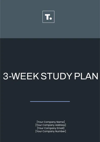 Free 3 Week Study Plan Template to Edit Online
