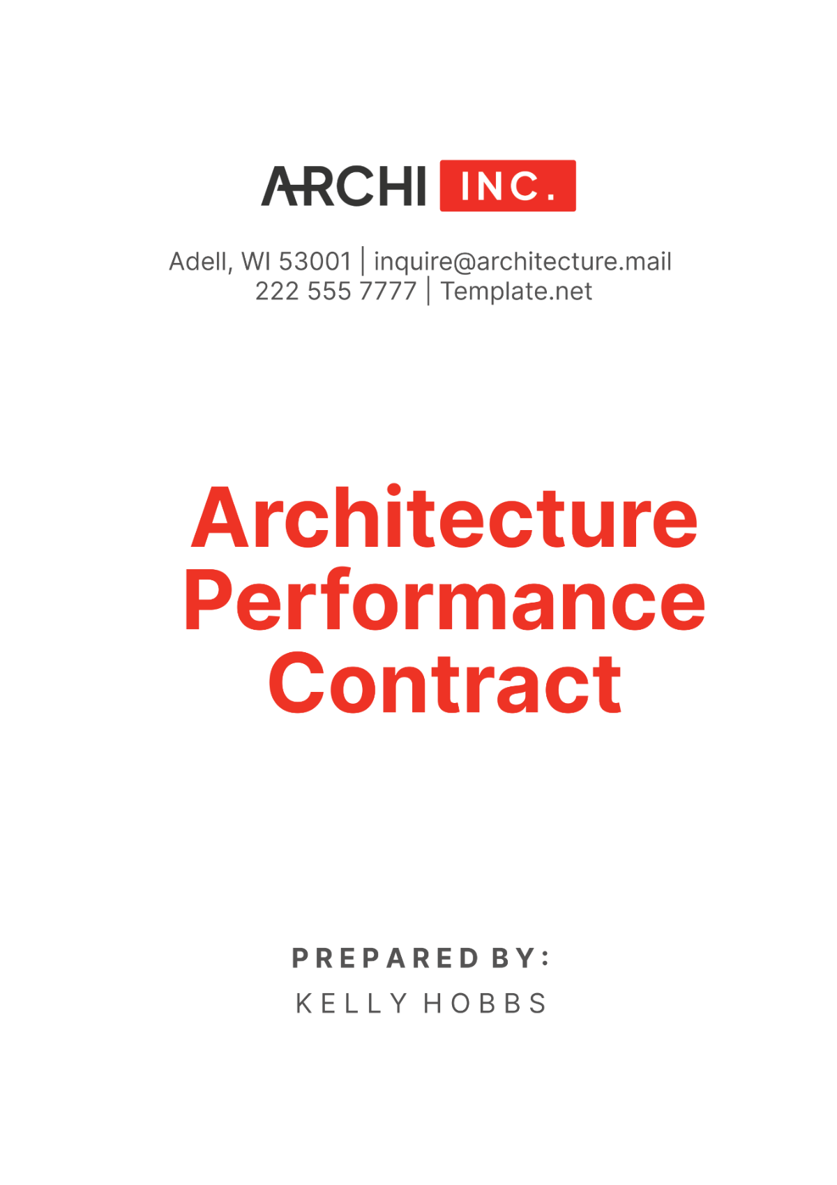 Free Architecture Performance Contract Template