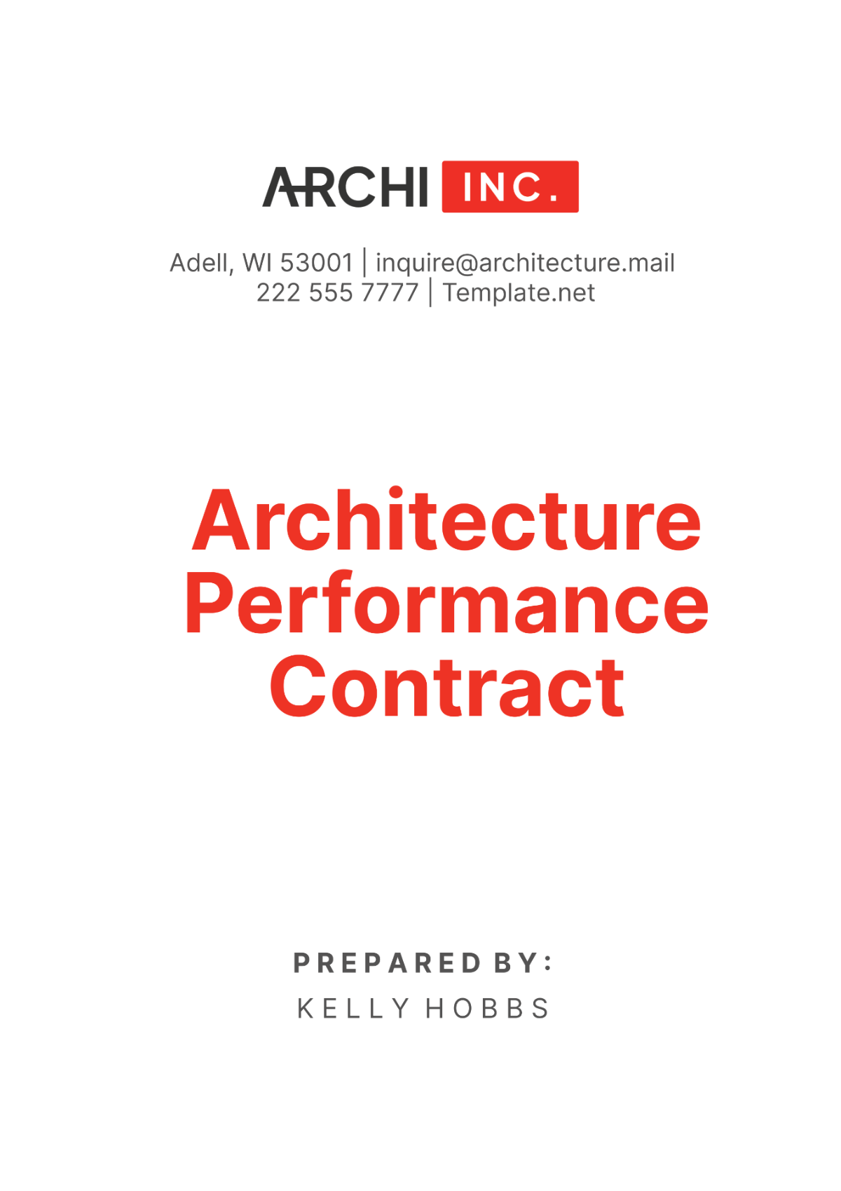 Architecture Performance Contract Template - Edit Online & Download