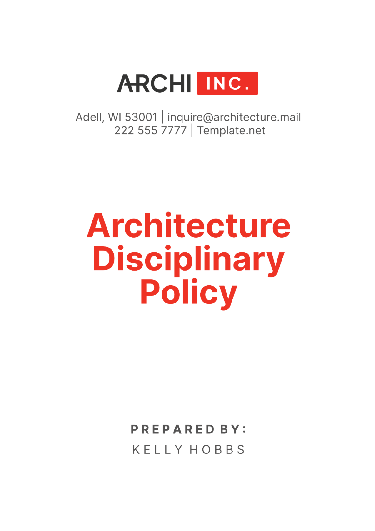 Architecture Disciplinary Policy Template - Edit Online & Download