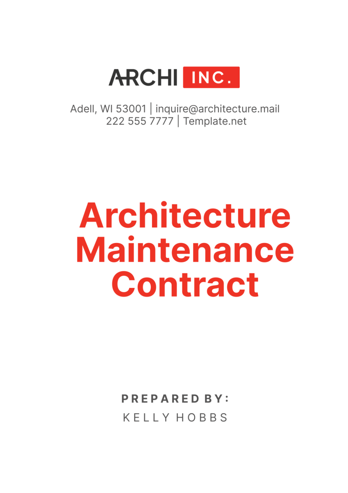 Free Architecture Maintenance Contract Template