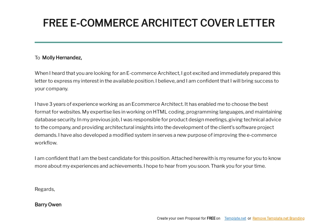 Free E Commerce Architect Cover Letter Template.jpe