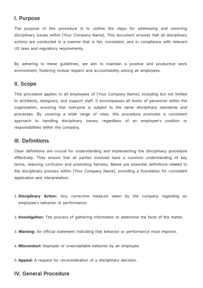 Free Architecture Disciplinary Procedure Template to Edit Online