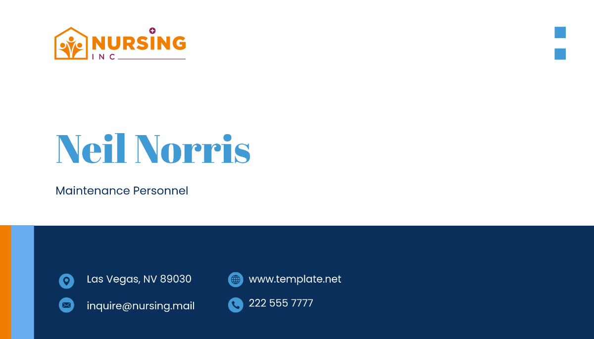Maintenance Personnel Business Card