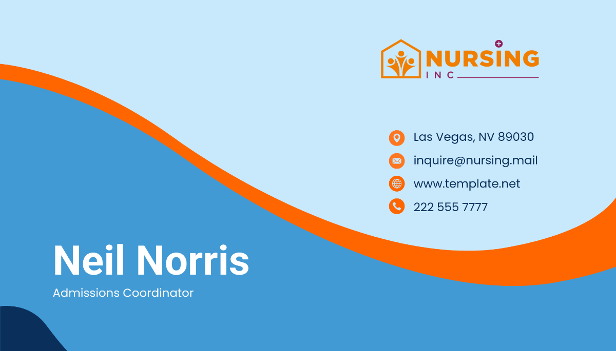 Free Admissions Coordinator Business Card Template