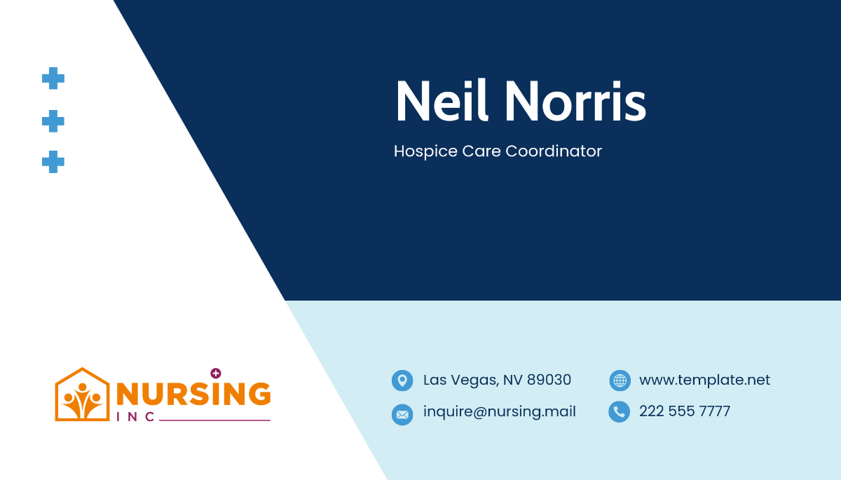 Free Hospice Care Coordinator Business Card Template to Edit Online