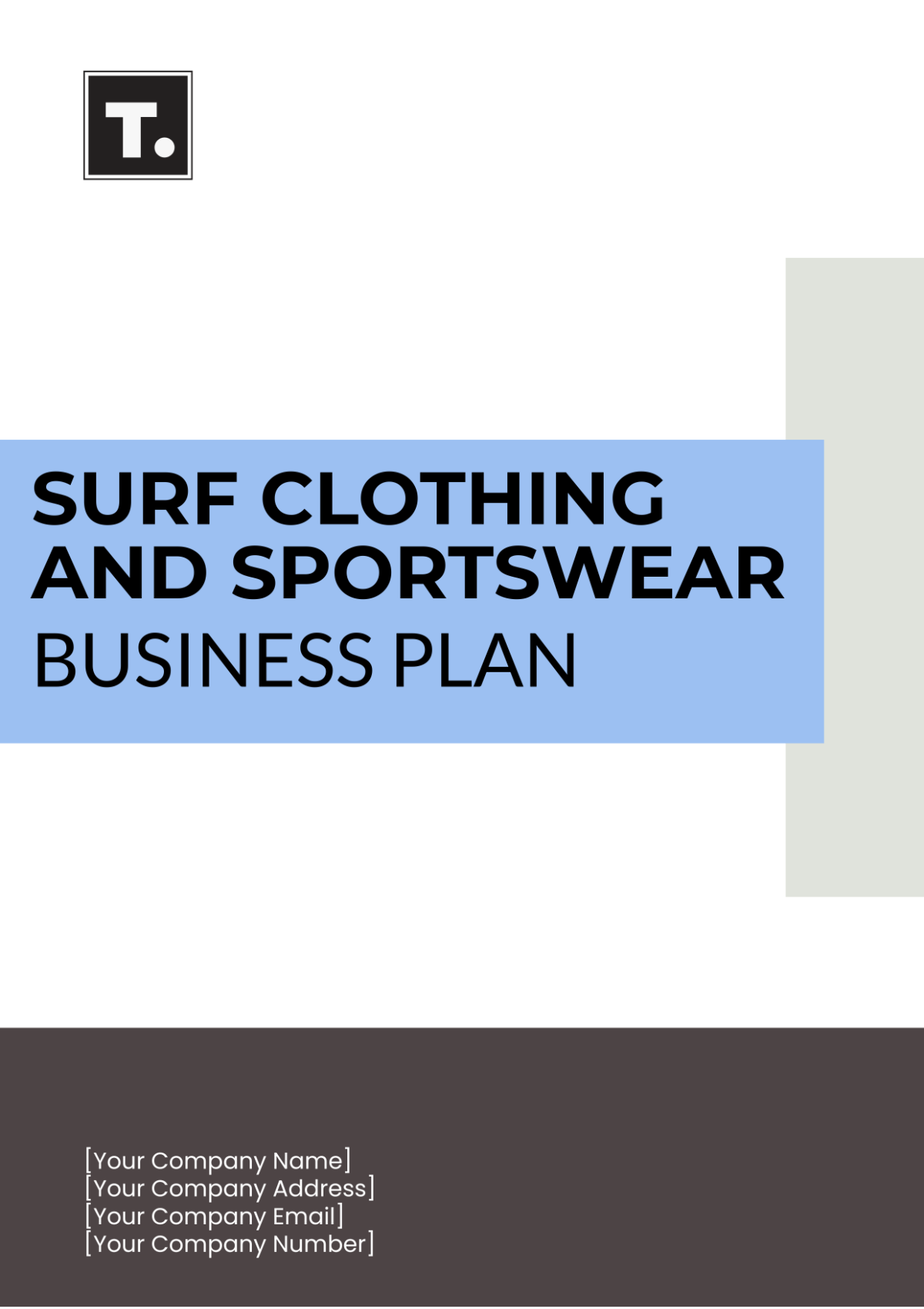 Surf Clothing and Sportswear Business Plan Template - Edit Online & Download